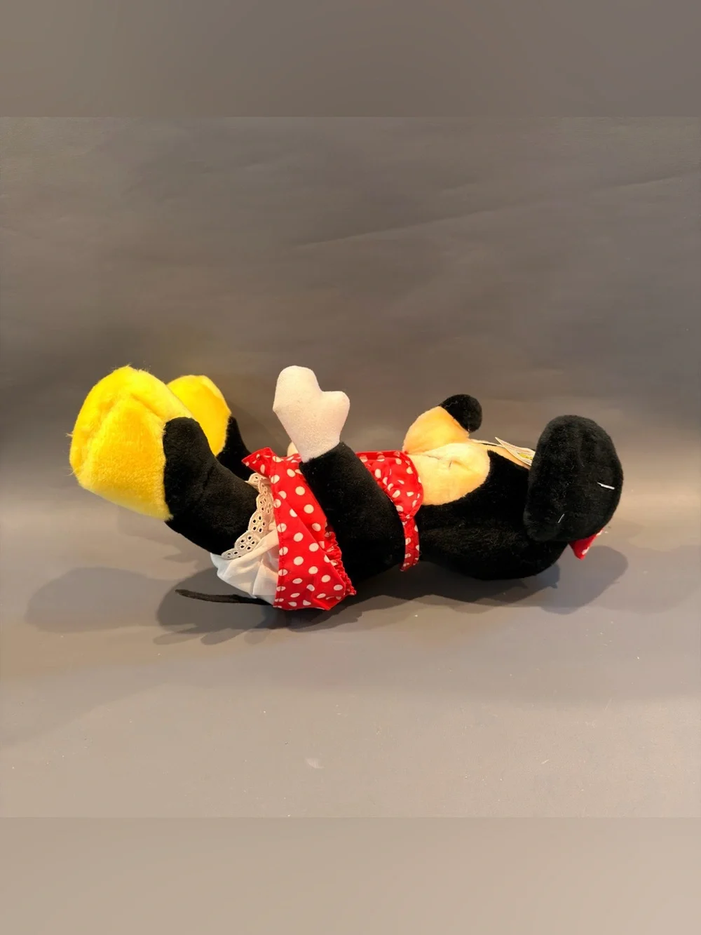 Vintage Minnie Mouse Plush Disney Parks Red Polka Dot Dress With Tag Disney